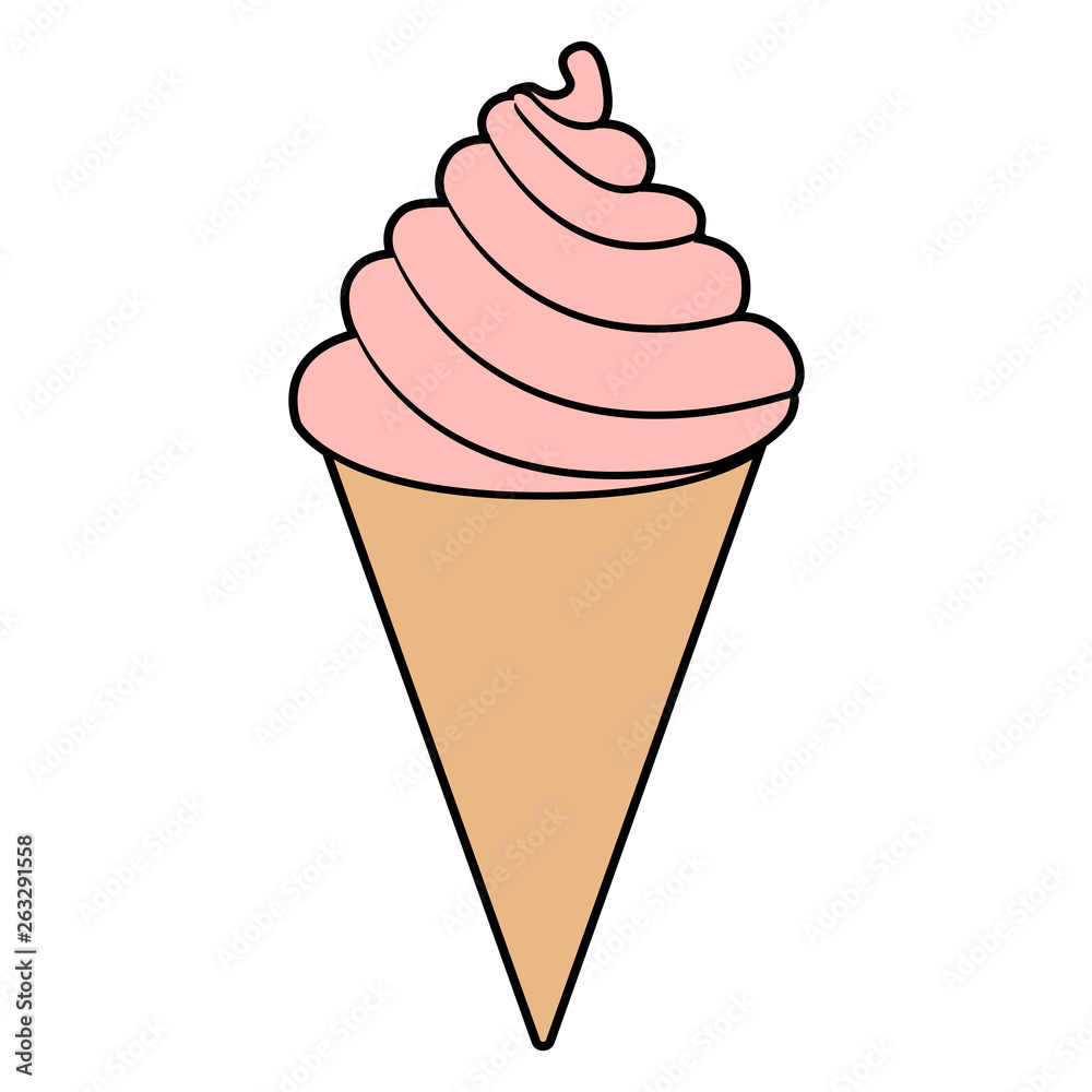 Isolated ice cream cone icon. Vector illustration design