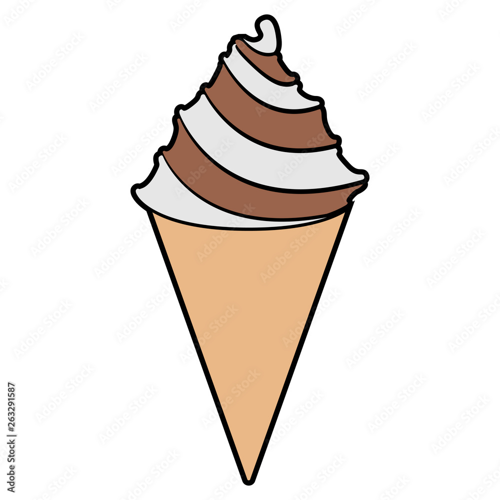 Isolated ice cream cone icon. Vector illustration design