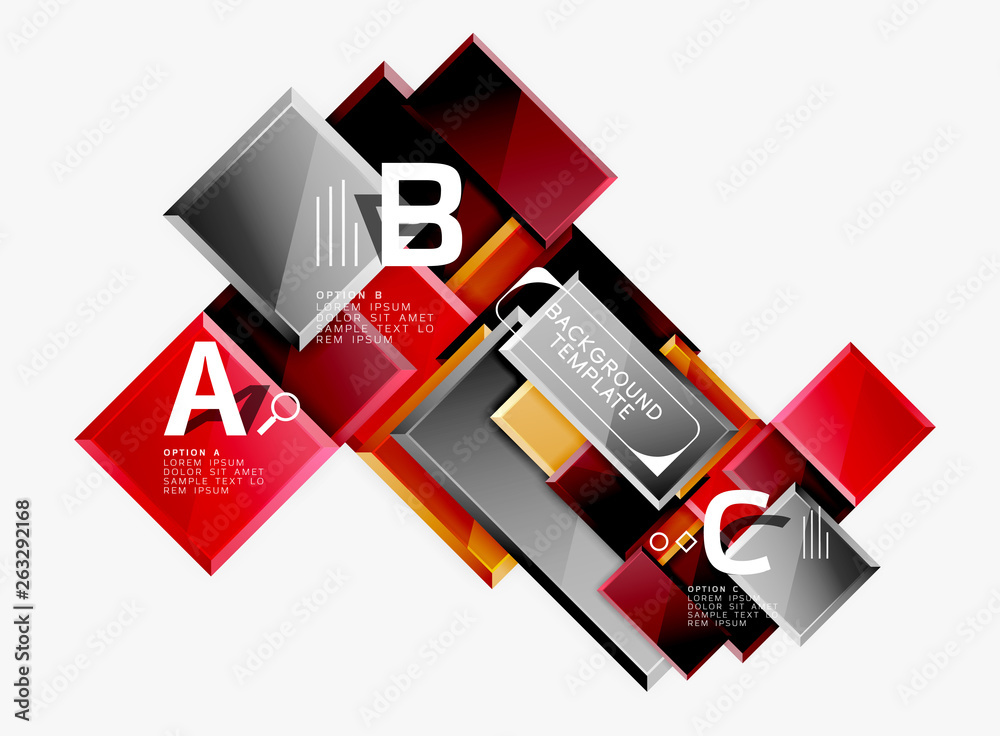 Geometrical design squares abstract banner, glossy shiny effects Geometrical design squares abstract banner, glossy shiny effects