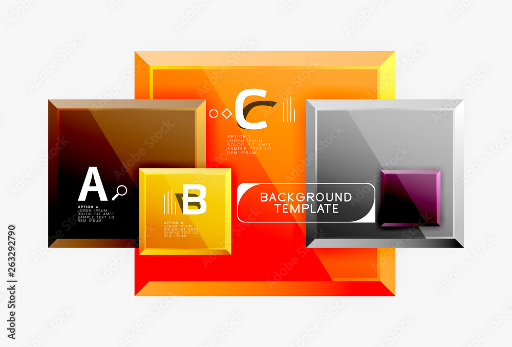 Geometrical design squares abstract banner, glossy shiny effects Geometrical design squares abstract banner, glossy shiny effects