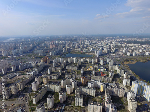 Aerial view of Kiev at spring time (drone image).