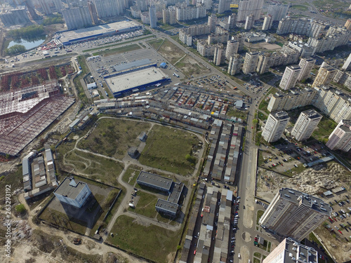 Aerial view of Kiev at spring time (drone image).