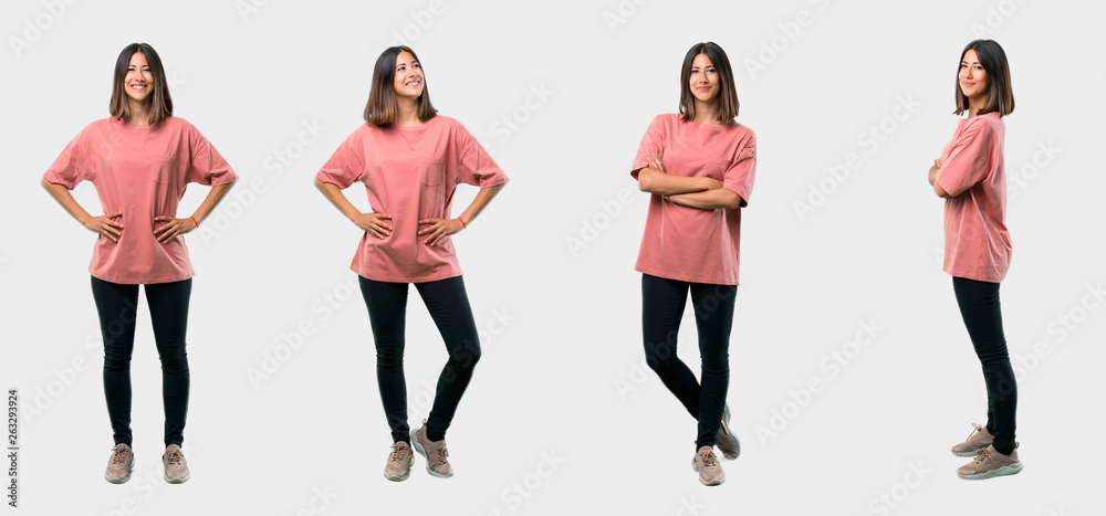 Fototapeta premium Set of brunette woman