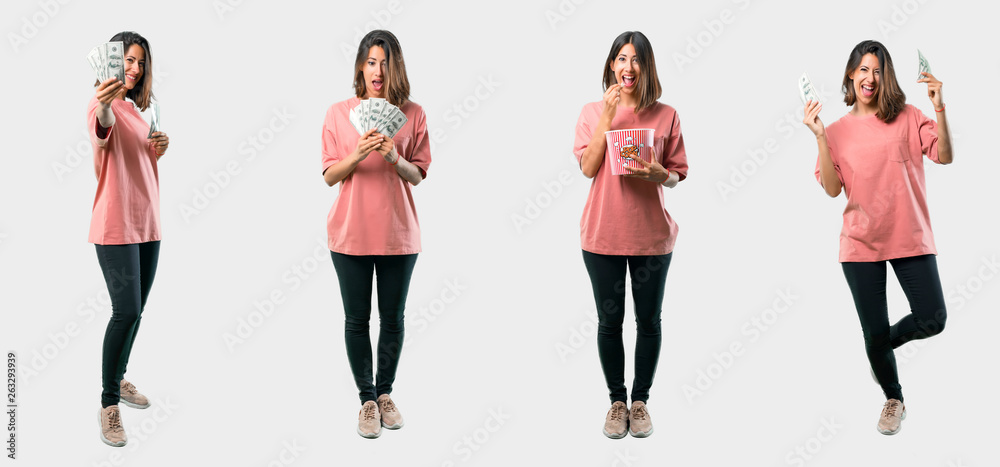 Obraz premium Set of brunette woman