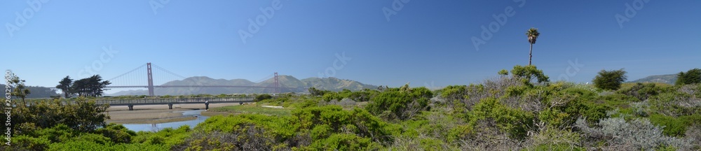 Impressions from surroundings of Golden Gate Bridge in San Francisco from May 2, 2017, California USA