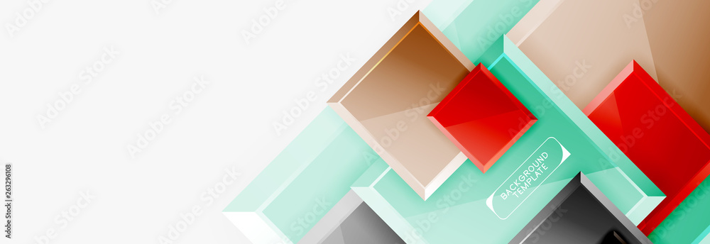 Geometrical design squares abstract banner, glossy shiny effects Geometrical design squares abstract banner, glossy shiny effects