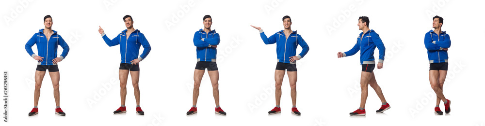 Muscular man isolated on the white background