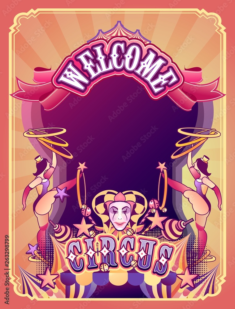 Obraz premium circus retro poster