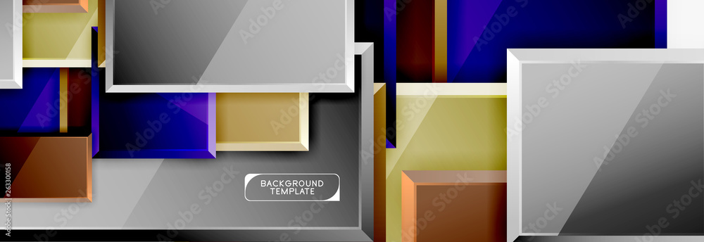 Abstract square composition for background, banner or logo