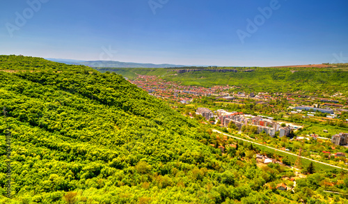 Beautiful landscape over Provadia town in Bulgaria - panoramic view photo