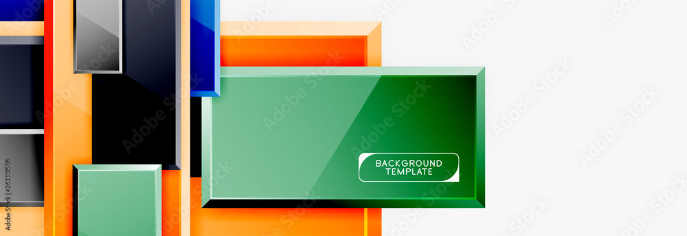 Geometrical design squares abstract banner, glossy shiny effects Geometrical design squares abstract banner, glossy shiny effects