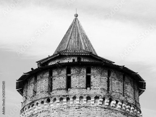 Russian castle tower architecture beckground photo