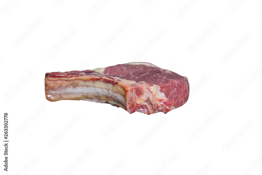 Fresh beef steak isolated on white