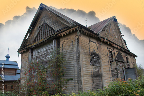 Wooden Church of 19th century in North-West of Russia photo