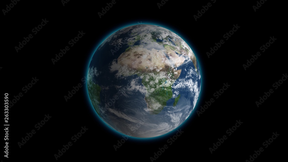 Realistic Earth Rotating on black Loop . Globe is centered in frame, with correct rotation in seamless loop. Realistic Earth Rotating on black Loop . Globe is centered in frame, with correct rotation in seamless loop.