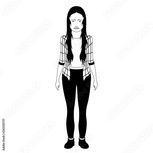 Isolated hipster girl image. Vector illustration design