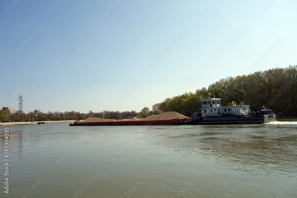 Sandy barges on the Borcea River