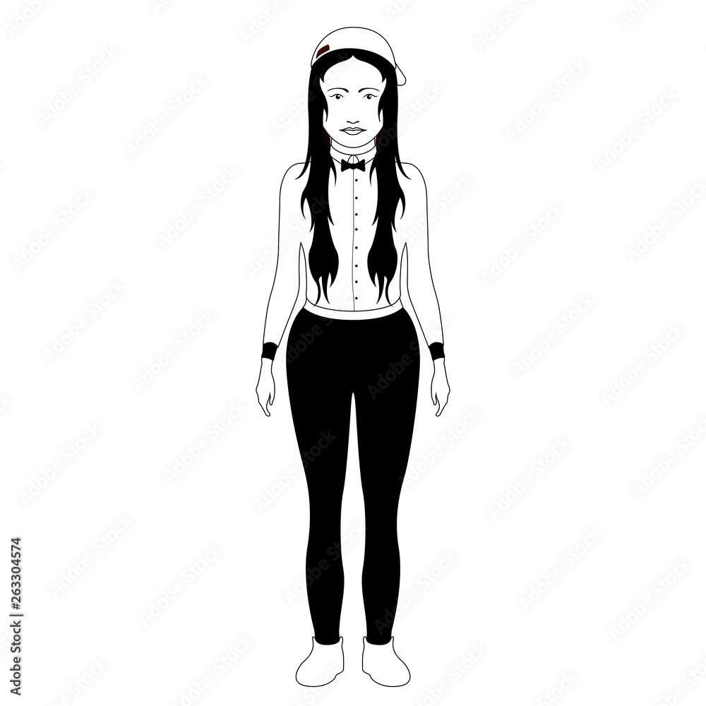 Isolated hipster girl with a hat. Vector illustration design Isolated hipster girl with a hat. Vector illustration design