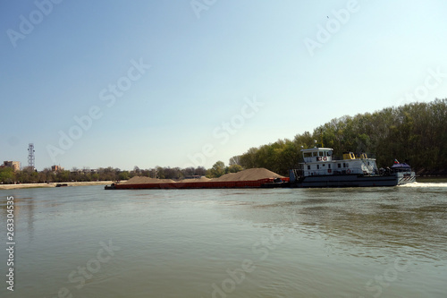 Sandy barges on the Borcea River