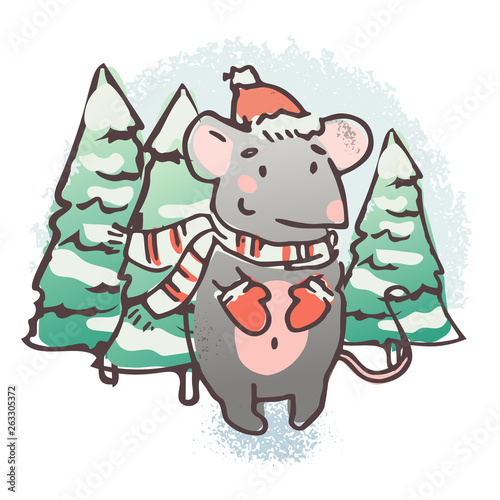 Cute hand drawn vector character.