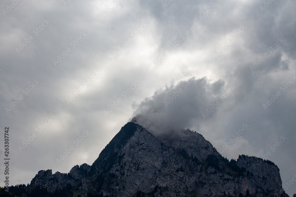 mountain and menacing clouds