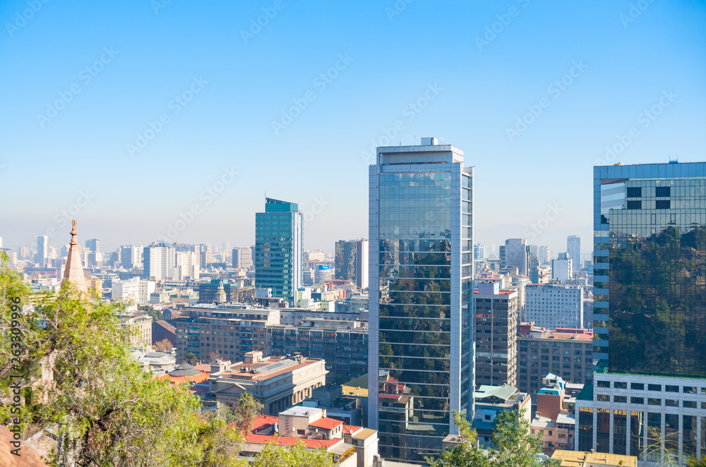 Obraz premium Modern urban skyline of Santiago Chile