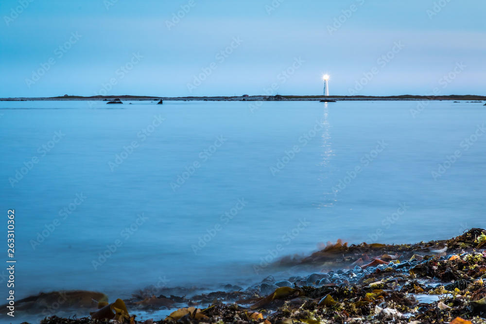 Seascape lighthouse coastal shoreline images of Cape Island, Nova Scotia Canada.