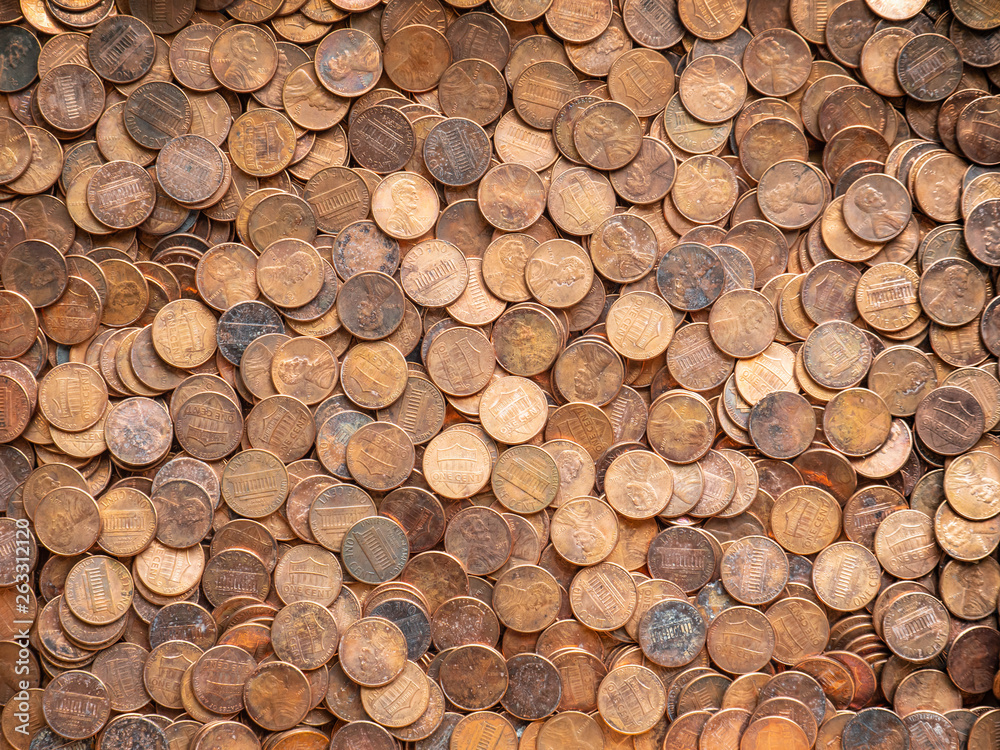 One Cent Pennies Texture, United States Currency One Cent Pennies Texture, United States Currency