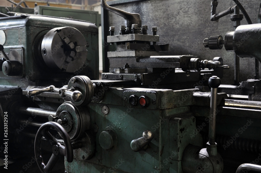 elements of the metalworking machine. factory and technology. elements of the metalworking machine. factory and technology.