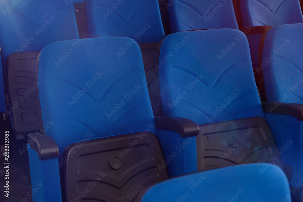 Obraz premium Conference hall or seminar room, row of empty seat in auditorium or hall or classroom.
