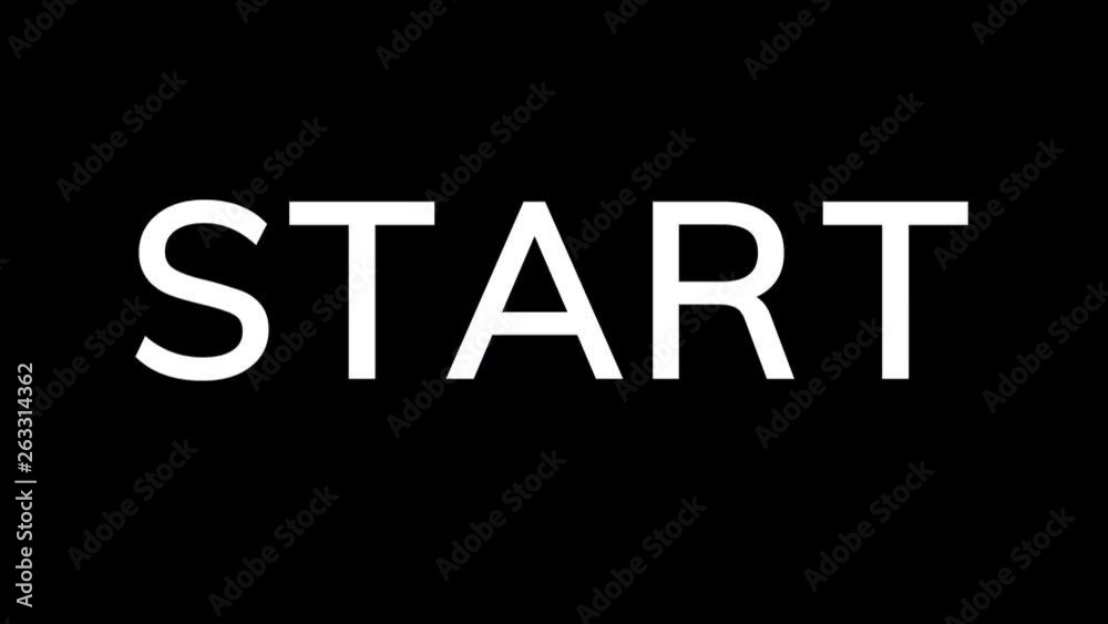 From the Glitch effect arises text START. Then the TV turns off. Alpha channel Premultiplied - Matted with color black