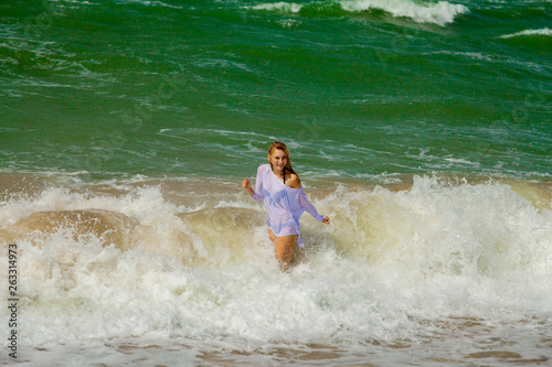 girl in the surf