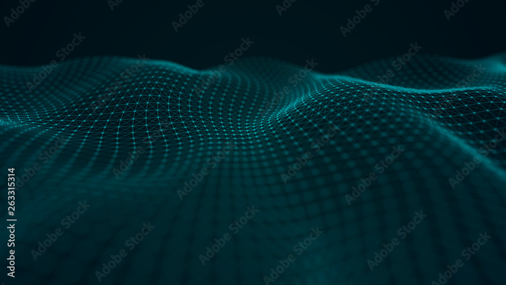 Wave 3d. Futuristic point wave. Abstract background with a dynamic wave. Data technology illustration. Wave 3d. Futuristic point wave. Abstract background with a dynamic wave. Data technology illustration.