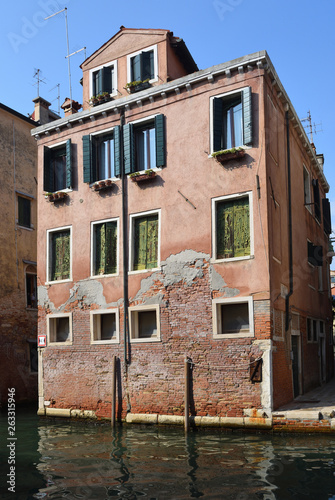 Canal side house in quieter area of Venice.