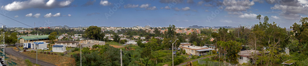 Wide angle view of community of Cerro Gordo in Bayamon Puerto Rico