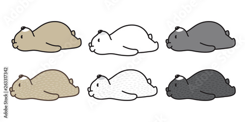 bear vector polar bear sleeping logo icon cartoon illustration character doodle