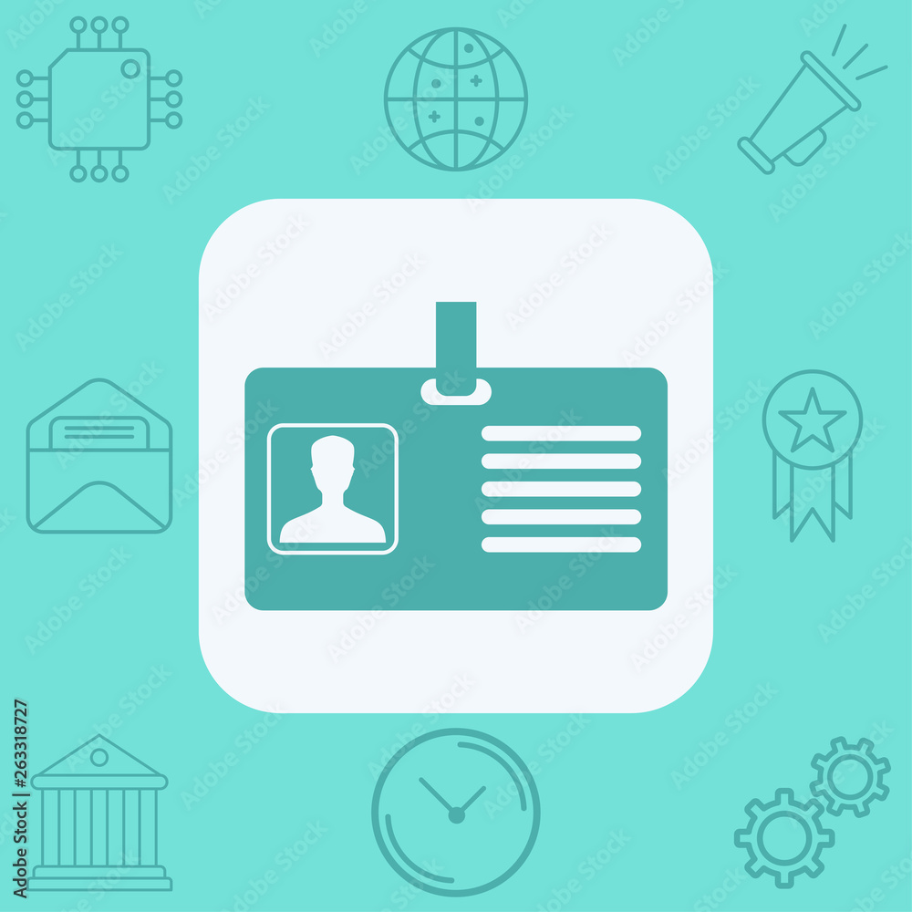 Id card vector icon sign symbol