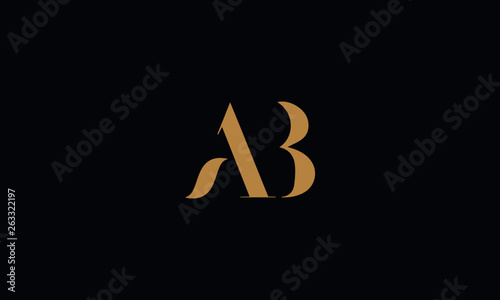 AB Letter logo Design Template Vector Minimal 