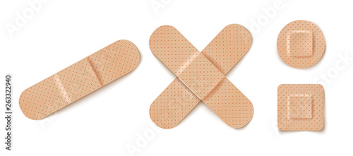 Photographie Vector set illustrations of band aids