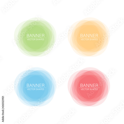 Set of round colorful vector shapes. Abstract vector banners. Vector illustration.