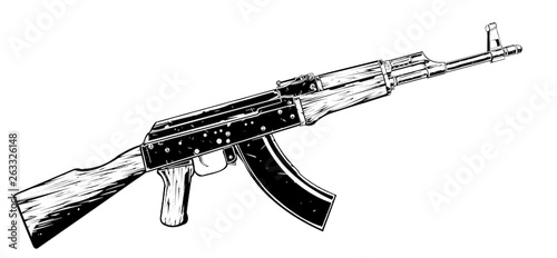 AK47 vector art photo