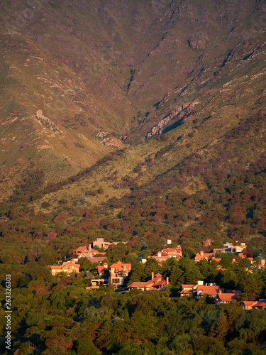 A neighborhood by the mountains in Villa de Merlo, San Luis, Argentina. photo