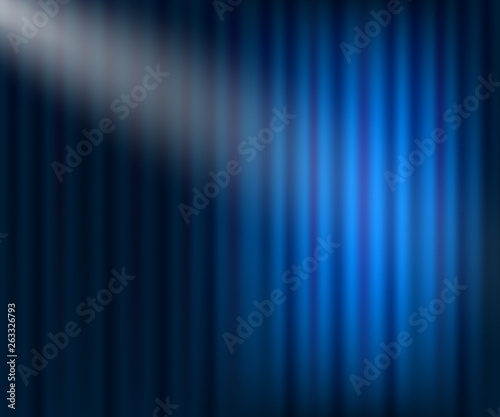 Blue curtain opera, cinema or theater stage drapes. Vector illustration.