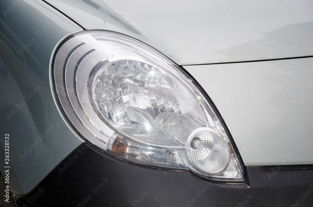front headlight of the car