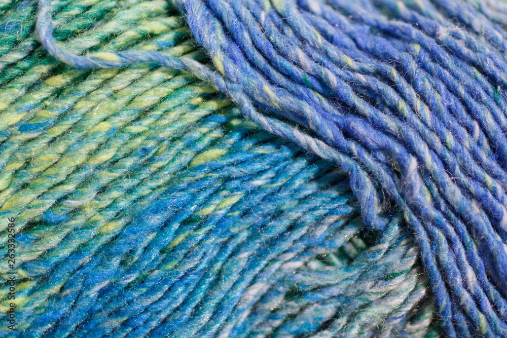 colorful wool, blue and white color
