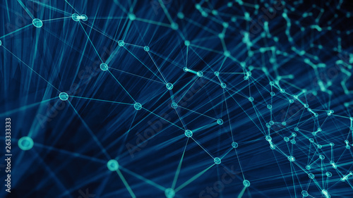 Modern triangles connection technology background