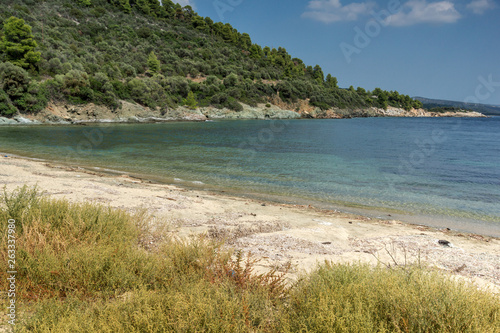 Fototapeta Naklejka Na Ścianę i Meble -  Summer view of Vathi Beach at Sithonia peninsula, Chalkidiki, Central Macedonia, Greece