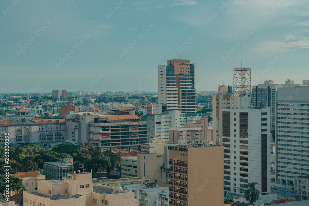 sky line with building view of capital of Paraná State, city Curitiba center