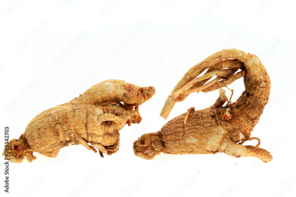 Obraz premium Ginseng on a white background