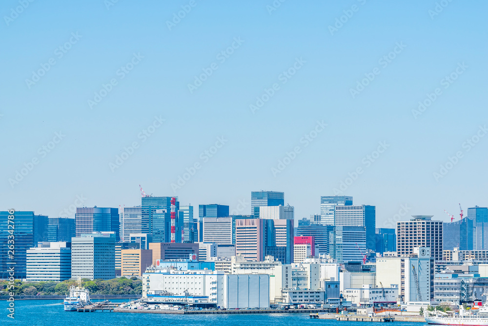 Naklejka premium 東京の風景 Tokyo city skyline , Japan